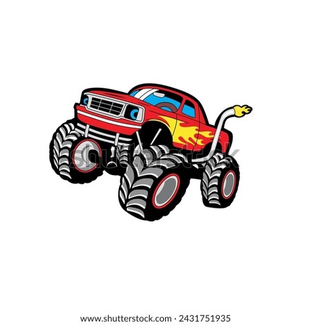 design graphic monster truck vector