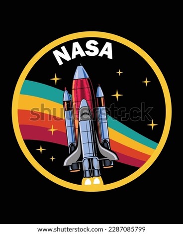 NASA Spaceship T Shirt Design