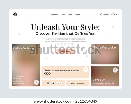 Landing page for fashion industry web ui