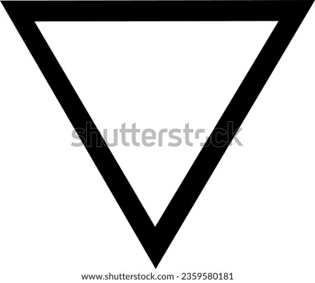 Triangle down arrow or pyramid line art vector icon for apps and websites
