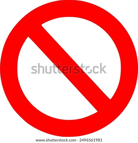 Sign forbidden. Icon symbol ban. Red circle sign stop entry ang slash line isolated on transparent background. Mark prohibited. Round cross restrict.