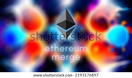 Ethereum 2.0 logo on the color background. Digital currency - Cryptocurrency. Stock foto © 