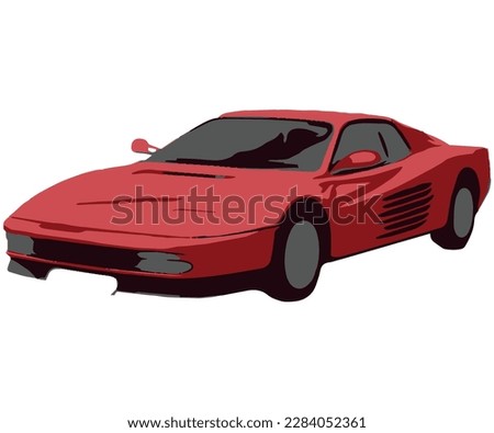 Ferrari Testarossa red, 4 colours by front