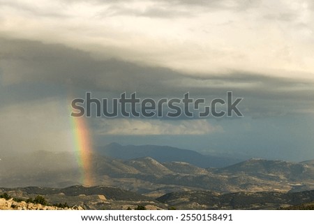 Similar – Image, Stock Photo Amazing sundown in highlands in summer