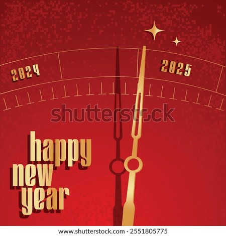 2025 New Year countdown red background