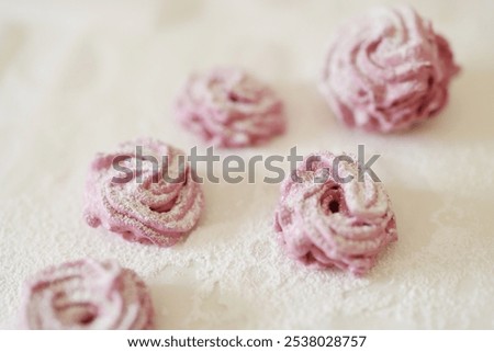 Similar – Image, Stock Photo Russian traditional zefir dessert with mint