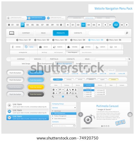 Web design navigation menu pack