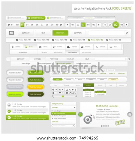 Web design navigation menu pack