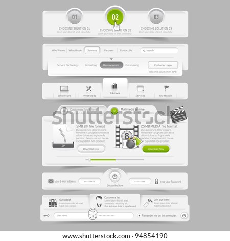 Web site design template navigation elements