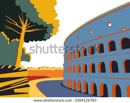 Arches of Rome, Italy. Italian architecture. Ancient city.