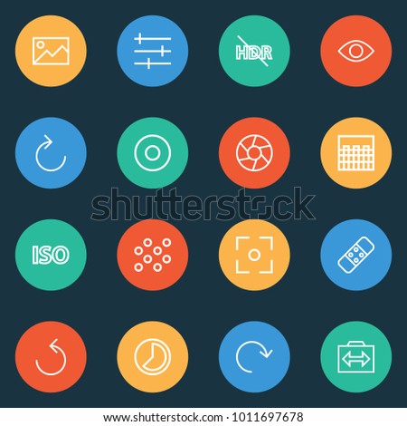 Image icons line style set with image, healing, remove red eye and other pattern elements. Isolated vector illustration image icons.