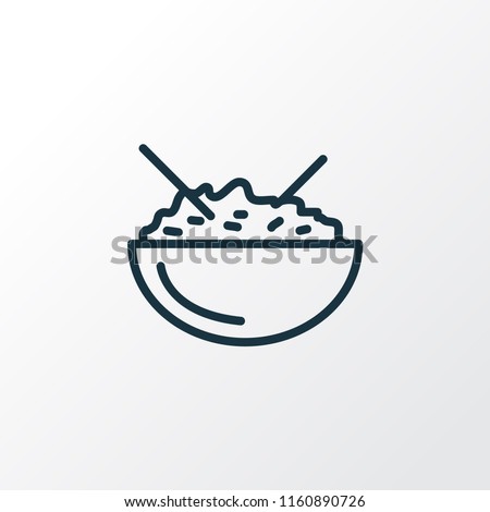Rice bowl icon line symbol. Premium quality isolated japan food element in trendy style.