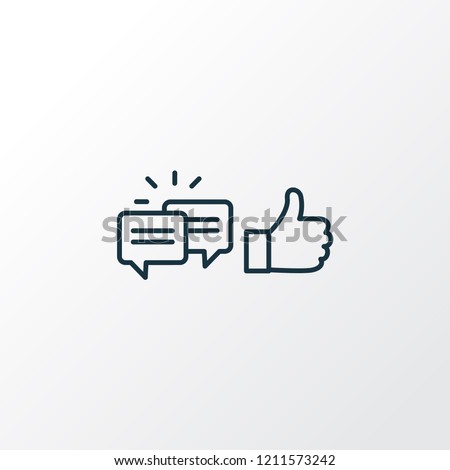 Likes with comment icon line symbol. Premium quality isolated feedback element in trendy style.