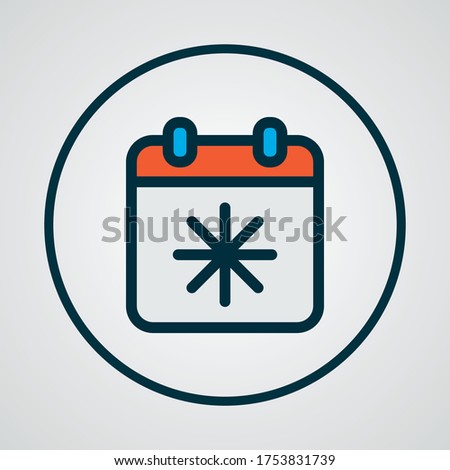 Day x icon colored line symbol. Premium quality isolated calendar element in trendy style.