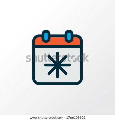 Day x icon colored line symbol. Premium quality isolated calendar element in trendy style.