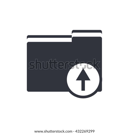 Vector illustration of folder up sign icon on white background.