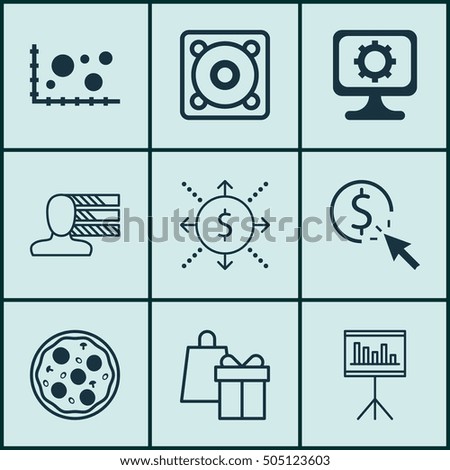 Set Of 9 Universal Editable Icons. Can Be Used For Web, Mobile And App Design. Includes Icons Such As Personal Skills, Presentation, PC And More.