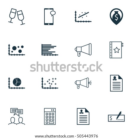 Set Of 16 Universal Editable Icons. Can Be Used For Web, Mobile And App Design. Includes Icons Such As Discussion, Investment, Circle Graph And More.