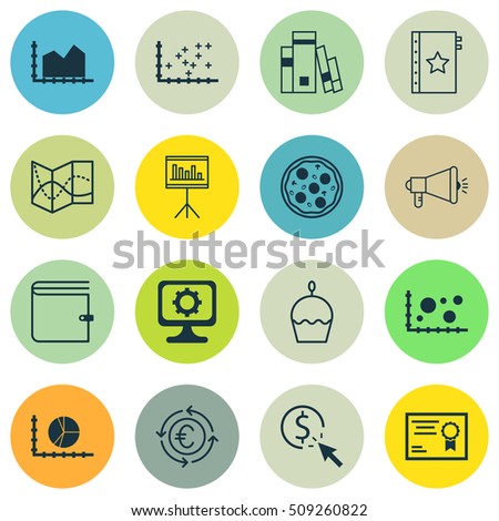 Set Of 16 Universal Editable Icons. Can Be Used For Web, Mobile And App Design. Includes Icons Such As Warranty, PC, Presentation And More.
