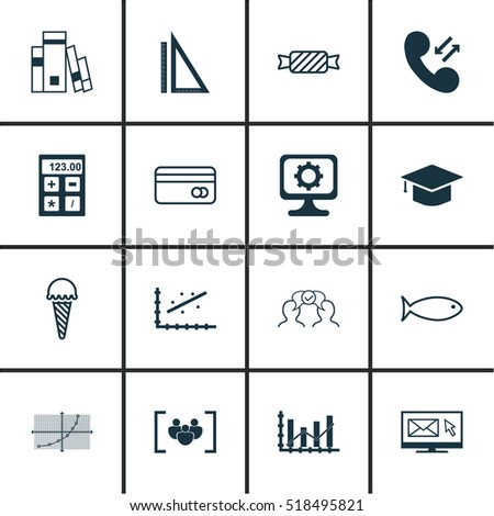 Set Of 16 Universal Editable Icons. Includes Icons Such As Cellular Data, Cooperation, Line Grid And More