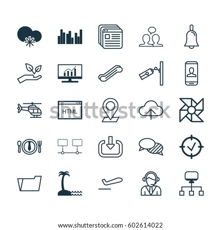 Set Of 25 Universal Editable Icons. Can Be Used For Web, Mobile And App Design. Includes Elements Such As Speaking, Cold Climate, Local Connection And More.