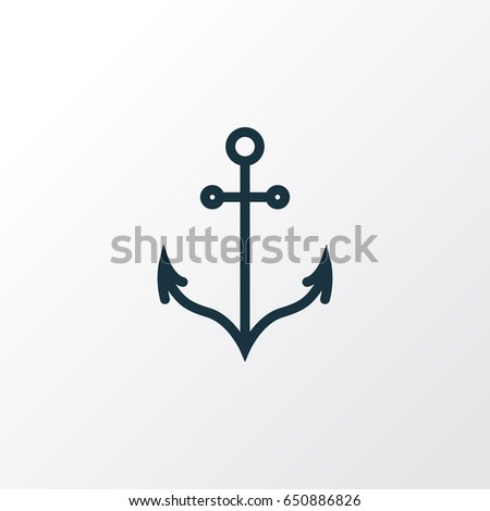 Anchor Outline Symbol. Premium Quality Isolated Armature  Element In Trendy Style.