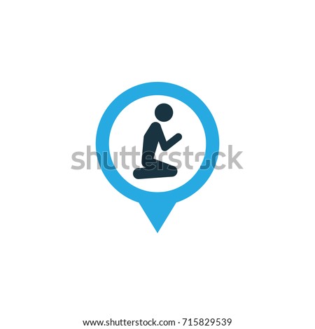 Location Colorful Icon Symbol. Premium Quality Isolated Prayer Place Element In Trendy Style.
