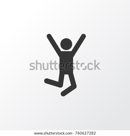 Success Icon Symbol. Premium Quality Isolated Jumping Human Element In Trendy Style.