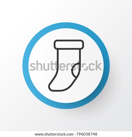 Christmas sock icon symbol. Premium quality isolated fireplace decoration element in trendy style.