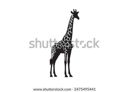  Giraffe silhouette vector art illustration 