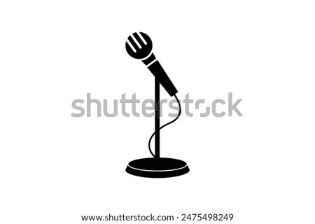 Microphone musical instrument silhouette vector illustration
