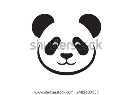 Panda silhouette vector illustration art
