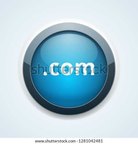com domain name button illustration