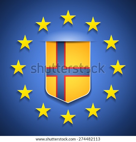 Flag of Ingria with EU flag