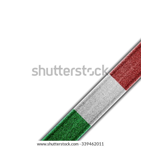 Italy flag Denim ribbon corner