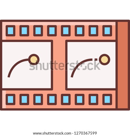 Vector flat icon of animation keyframe illustration