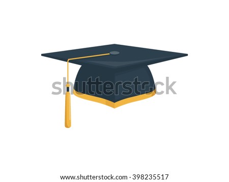 Graduation Cap Illustration - Flat Icon