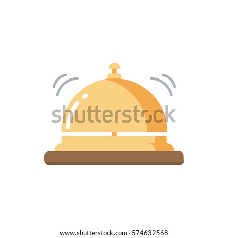 Travel hotel bell service flat vector icon that shows concept such as concierge, reception, assistance, can be use for personal or commercial use