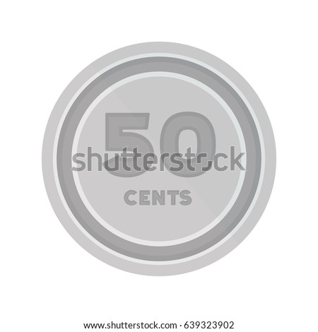 Flat illustration of a silver 50 cents