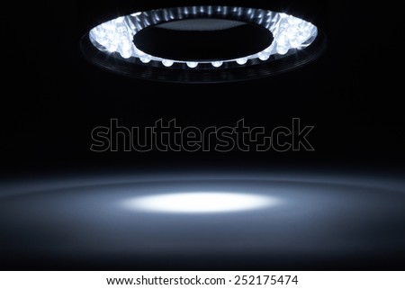 LEDs arranged circular in front of a dark background.