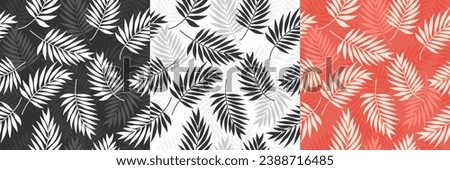 palm leaves tropical seamless pattern background, suitable for fabric, packaging, cover, poster, cloth, vector illustration