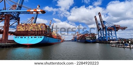 Similar – Image, Stock Photo Container terminal Burchardkai by night