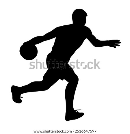 basketball players silhouettes Vector set , basketball silhouettes,set basketball player in action with ball