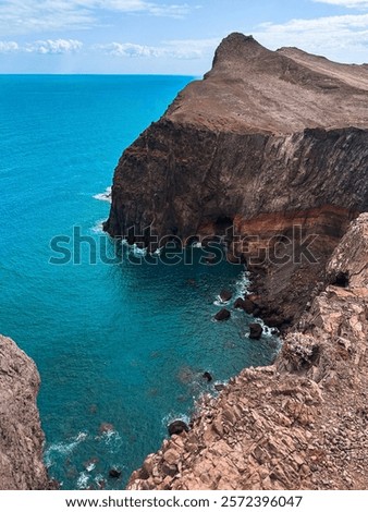 Similar – Image, Stock Photo Shore with rough mountain ridge