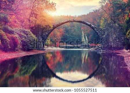 Similar – Image, Stock Photo Peaceful landscape of rocky cove in sunset