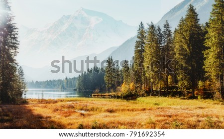 Similar – Image, Stock Photo Wonderful scenery of highland under lush dramatic clouds