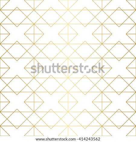 Golden texture. Seamless geometric pattern. Golden background. Vector seamless pattern. Geometric background with rhombus and nodes. Abstract geometric pattern.