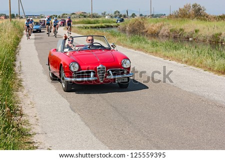 CERVIA (RA) ITALY - JUNE 2: a vintage car Alfa Romeo Spider at rally of old car 