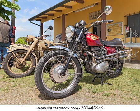 PIEVE CESATO, RA, ITALY - MAY 2: vintage motorbike BSA Spitfire 650cc in classic car and motorcycle rally \
