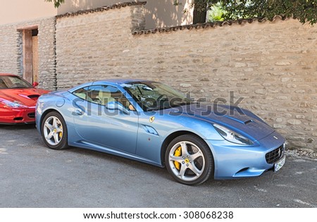 BRISIGHELLA, RA, ITALY  - AUGUST 31: italian sports car Ferrari California parked during the rally \